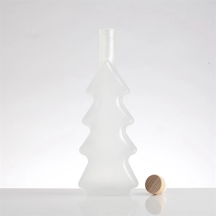 Christmas Tree Frosting Glass Alcohol Bottles