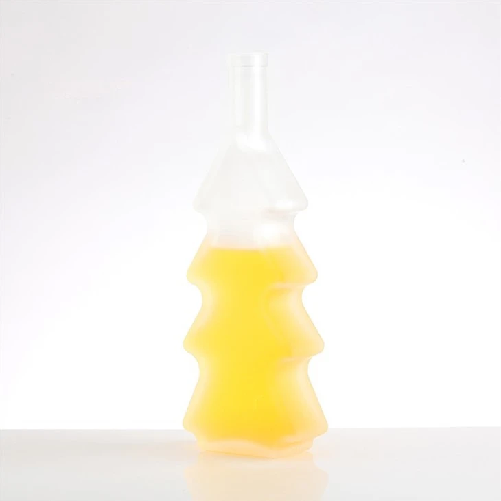 Christmas Tree Frosting Glass Alcohol Bottles