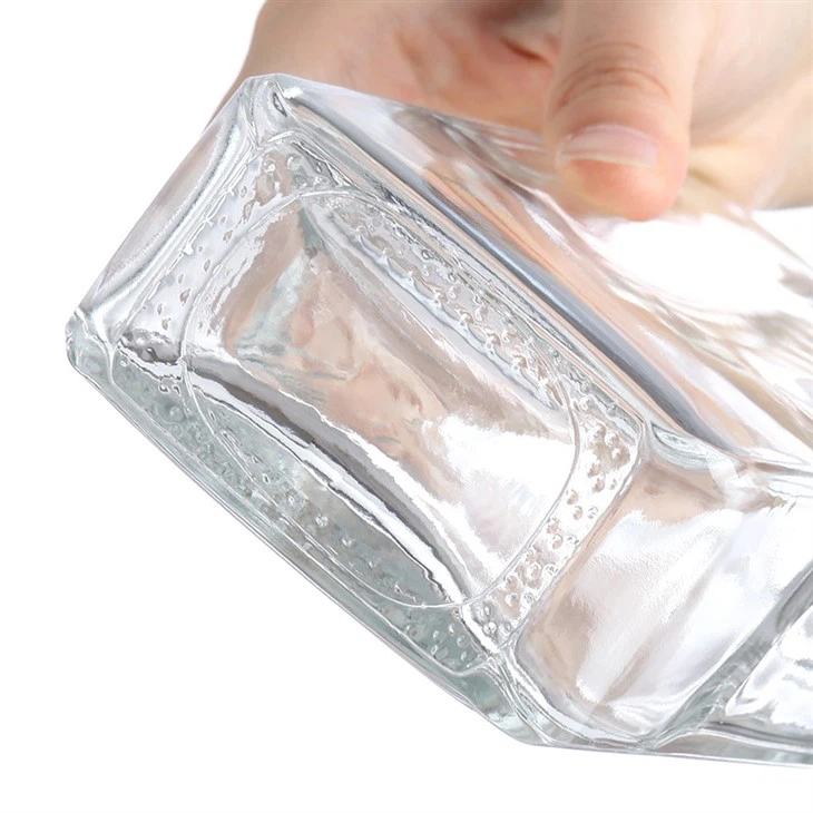 Square Clear Empty 750ml Glass Vodka Bottle