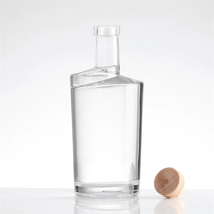 Vodka Wine Spirit Customized Glass Bottles With Cork